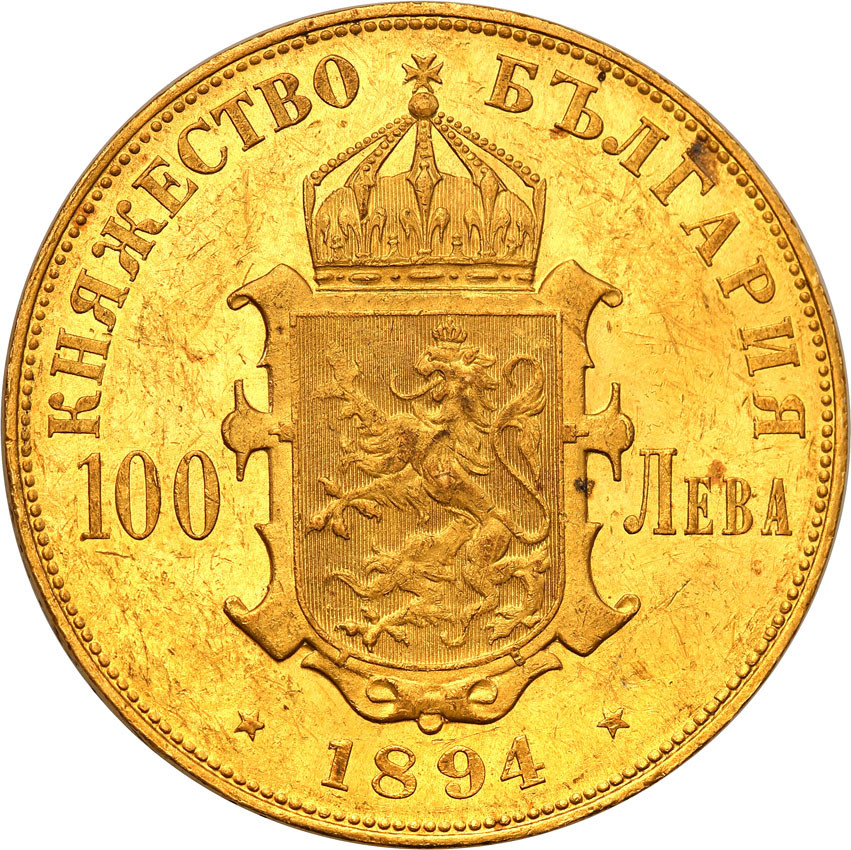 Bułgaria. 100 lewa 1894 KB, Kremnica RZADKIE